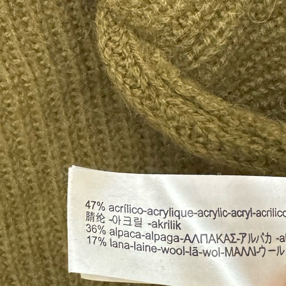 Massimo Dutti Alpaca Wool Blend Open Front Cardigan Size M Made in Italy Green - Picture 13 of 14